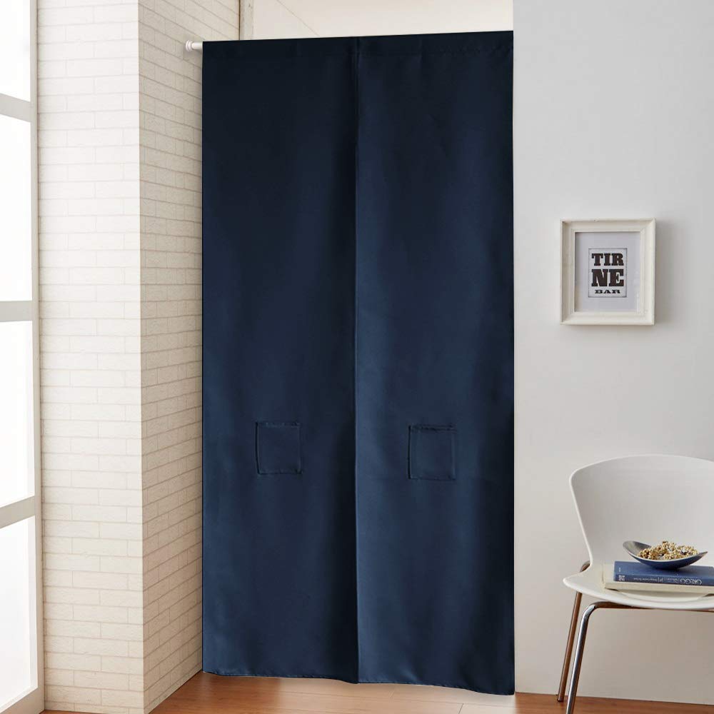PONY DANCE Blackout Japanese Privacy 1 Width Length Navy Curtains, Style, Stylish, Thick, Curtains, Entrance, Japanese-Style Room, Piece, 72cm, 150cm,