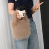 Pearl wool bag versatile messenger bag premium texture shoulder bag large capacity fox plush hand bag bucket bag