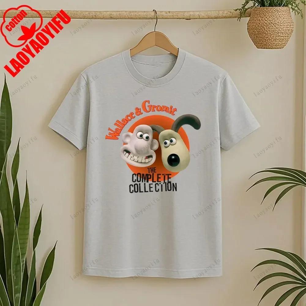 Potištěné tričko Wallace a Gromit Štěně dělá gesto srdce Pánské tričko Letní kulatý výstřih Vysoká kvalita Krátký rukáv