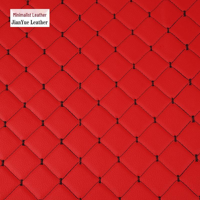 Diamond Pattern Quilted Computer-Embroidered Cotton Leather Textile