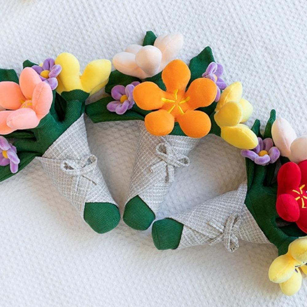 Funny Tulip Potted Plush Toy PP Cotton Succulent Plush Plants Hand Holding Flowers  Sofa Decoration