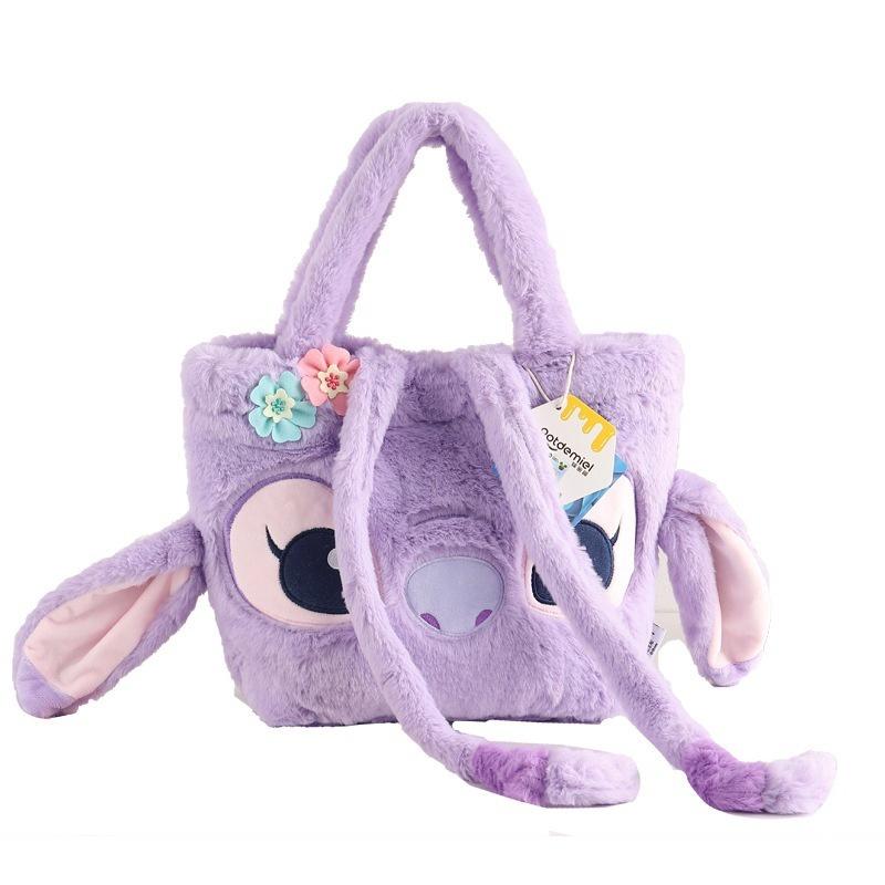 Disney Stitch Lavender Angel Shoulder Bag Plush Large Capacity Cute