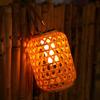 Solar Chinese Bamboo Rattan Weave Lantern - Spring Festival Outdoor Hanging Decoration for Balcony, Garden, and Courtyard.