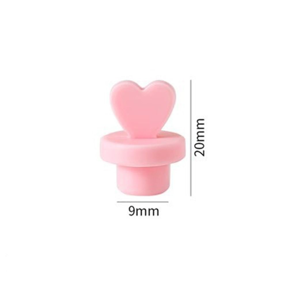 Silicone Bottle Dust Plug Love Reusable Bottle Stopper Cap Dust-proof Drinkware Decorative Glass Straw Hole Silicone Stopper