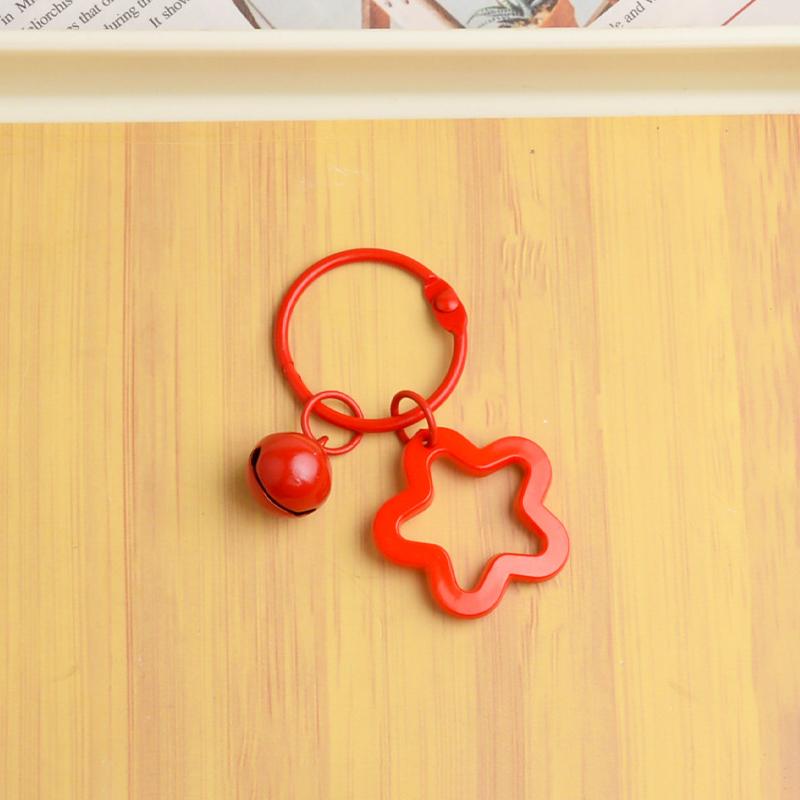 Frauen Mädchen Schlüsselanhänger Ringe Halter Glocke Fünfzackiger Stern Taschenanhänger Acryl Geschenkzubehör