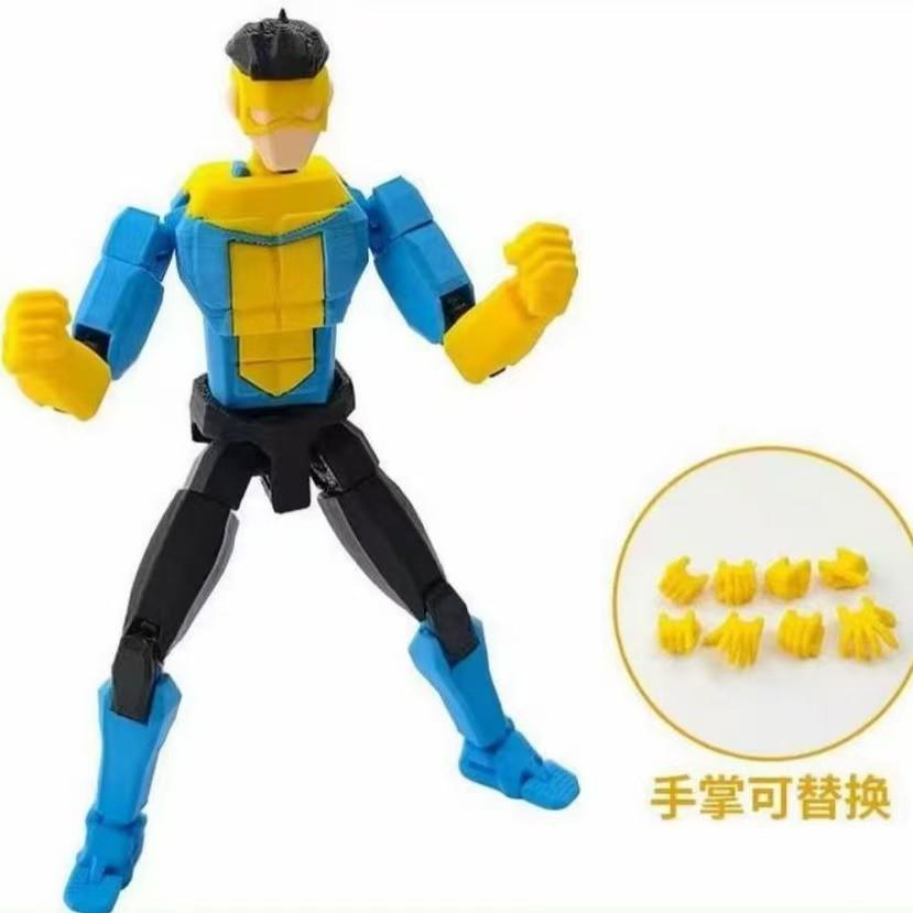 3D Printed Invincible Boy Invincible Mark Titan13 T13 Dummy13 Multi-Jointed Movable Action Figure Desktop Ornament