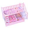 Hot 1Pc 1:12 Dollhouse Miniature Double bed Simulation Furniture Model bedroom Decoration Dolls House Accessories