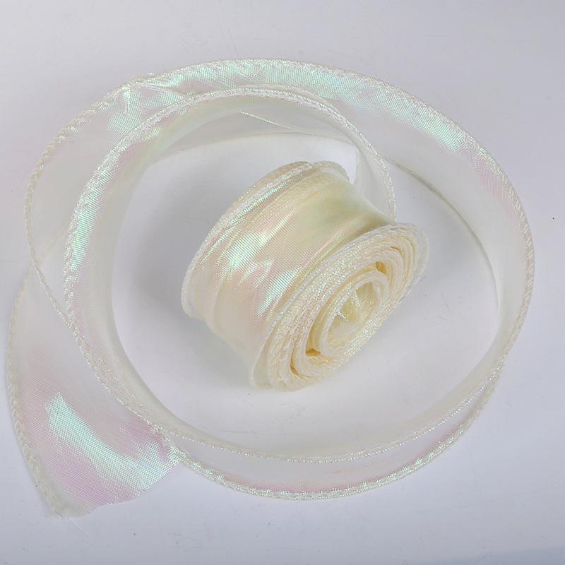 Iridescent 4cm Colorful Fishtail Yarn Ribbon for DIY Flower Gift Box Packaging