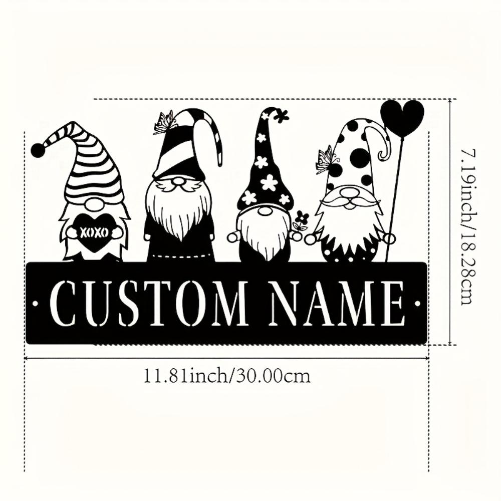 

Personalized Metal Gnome Wall Decor Farmhouse Style Gift