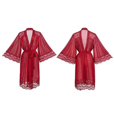1 Stück Damenunterwäsche Glänzender Morgenmantel Pyjama Eis-Seide Übergröße Nachthemd Loungewear Modetrend
