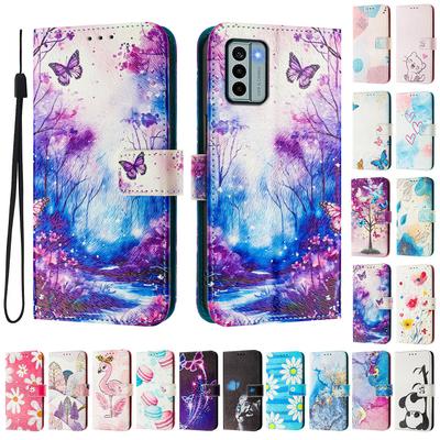 Dream Butterfly Forest Luxury Painted Leather Case Wallet Book Style Cover for Nokia C12,C32,C02,C22,G22,G11 4G,G21,G42,G10,G20,C10,C20,HMD Pulse...