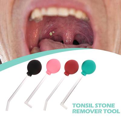 15/90 Degrees Long Glass Tube Tonsil Stone Remover Suction Ball Manual Style Cleaning Mouth Care Tool Freshens Breath
