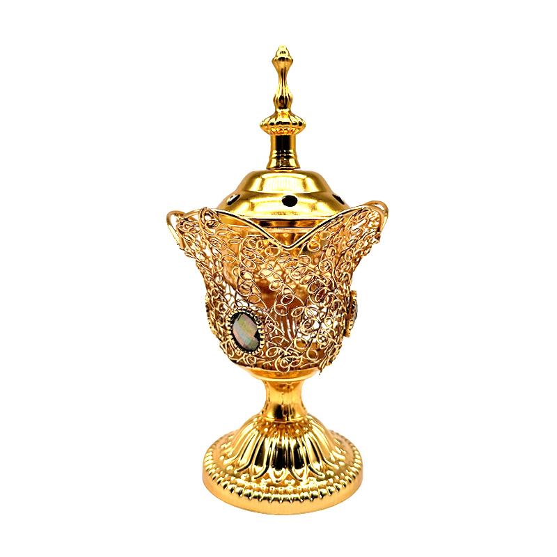 Metal İç Mekan Brülörü Orta Doğu Kilisesi Elektrikli Buhurdanlık Metal Brülör Vintage Sandal Ağacı Brülörü (AB Fişi)