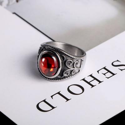 Magical Pomegranate Ruby Ring, Elegant Male Ring