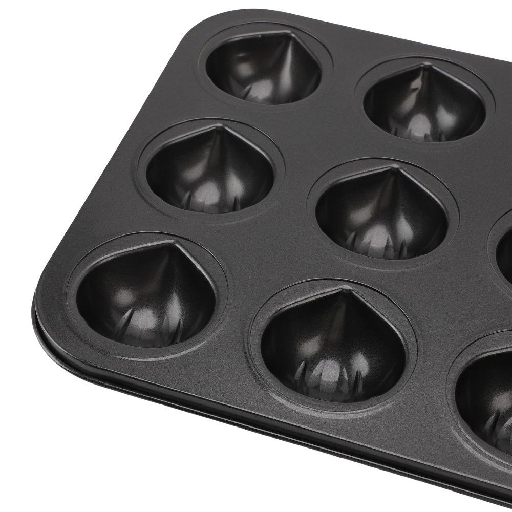 12 Cavity Muffin Cake Pan Non-Stick Chocolate Pan Nonstick Baking Pan Home Kitchen DIY Baking серый