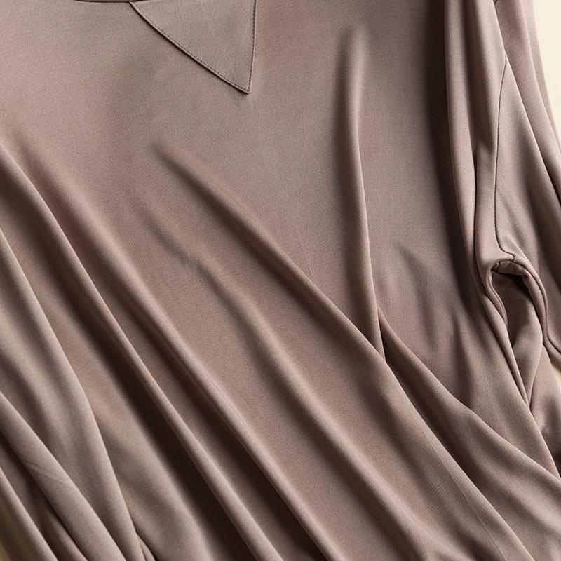 New Women's Silk Long-Sleeve Round Neck T-Shirt - Loose Fit Korean Style for Autumn