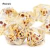 7 Pcs Yellow Skull Resin White Number Sharp Edge Dice Polyhedral Dice Suitable For Role-Playing Dice PropBoard Game Gift