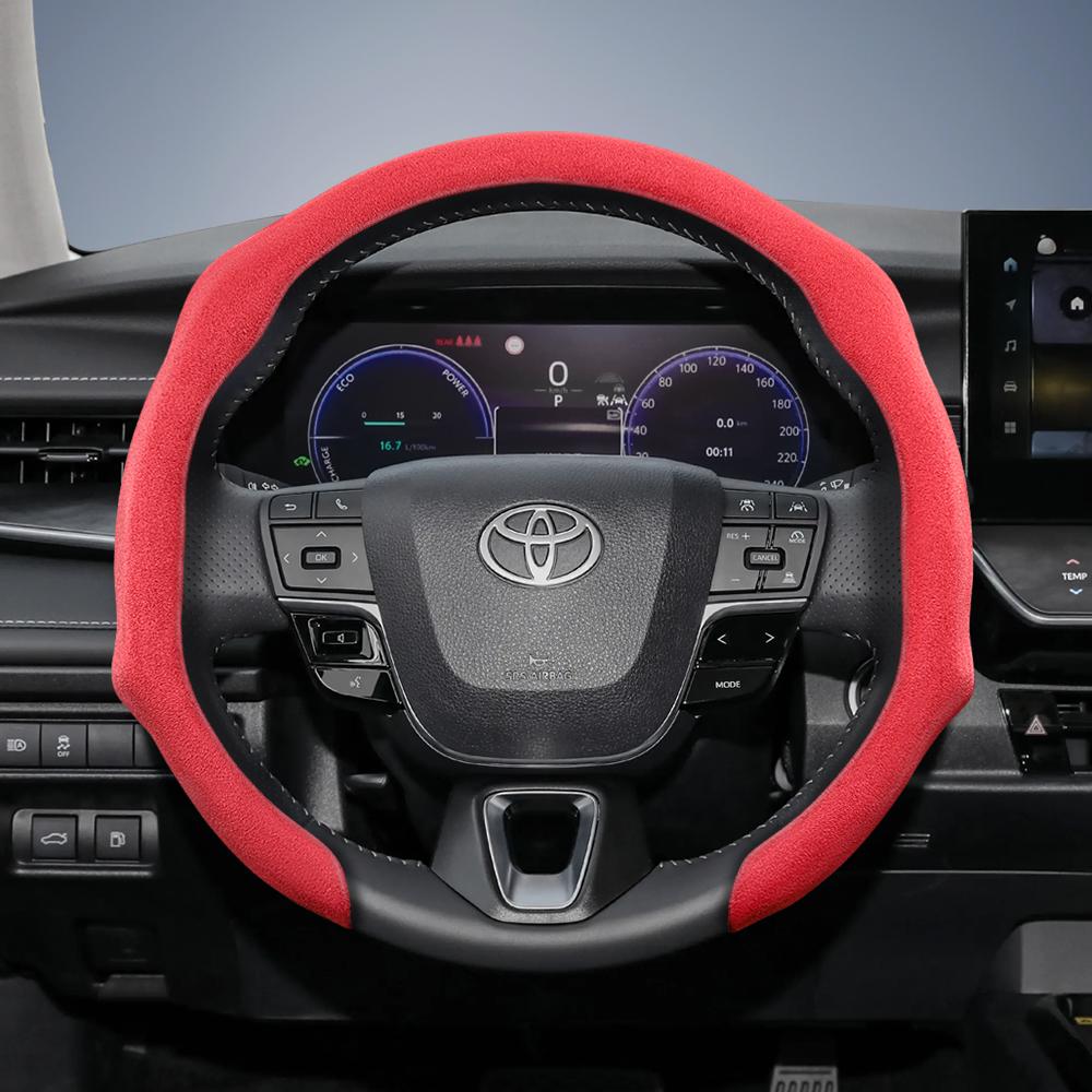Suitable for Toyota Premium Suede Snap-On Steering Wheel Cover, Non-Slip and Durable Car Accessories, Modified Yaris Auris Chr Corolla Rav4 Hilux Wish