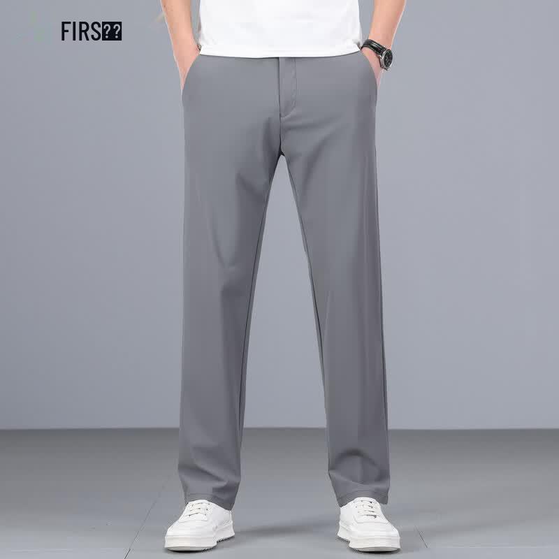 FIRS Men's Wrinkle-Resistant Stretch Straight-Leg Trousers