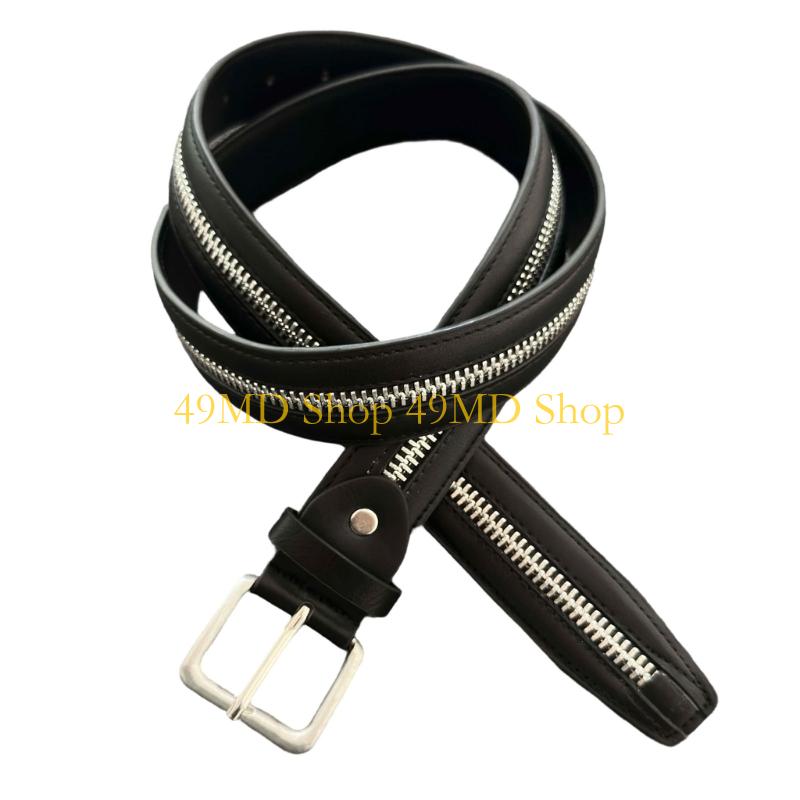 49MD Stylish Black PU Belt Adjustable Fit Waist Cincher For Office Or Casual Outfit CN