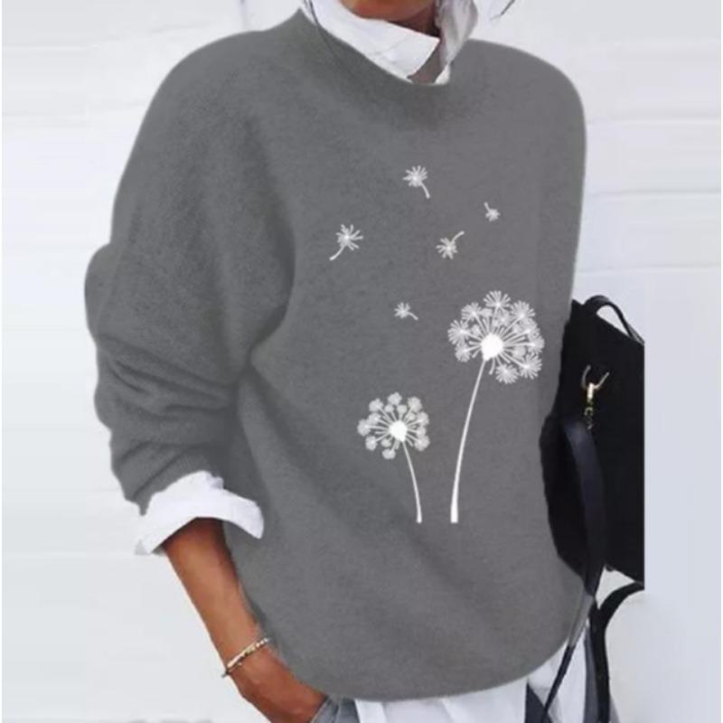 YYFS Women's Fashion Casual Leopard Print Spring Fall Long Sleeve O-Neck Pullovers & Long Sleeves