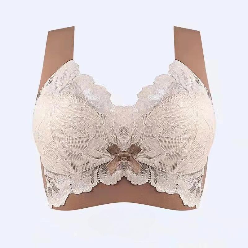 

Бесшовные бюстгальтеры большого размера кружевные беспроводные женские жилеты женские бюстгальтеры без косточек пуш-ап больших размеров нижнее белье 6L хаки