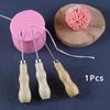 1 Pcs Solid Wood Round Hole Cone With Hook Drill Needle With Hole Shoe Cone DIY Handmade Leather Shoe Cone Tool