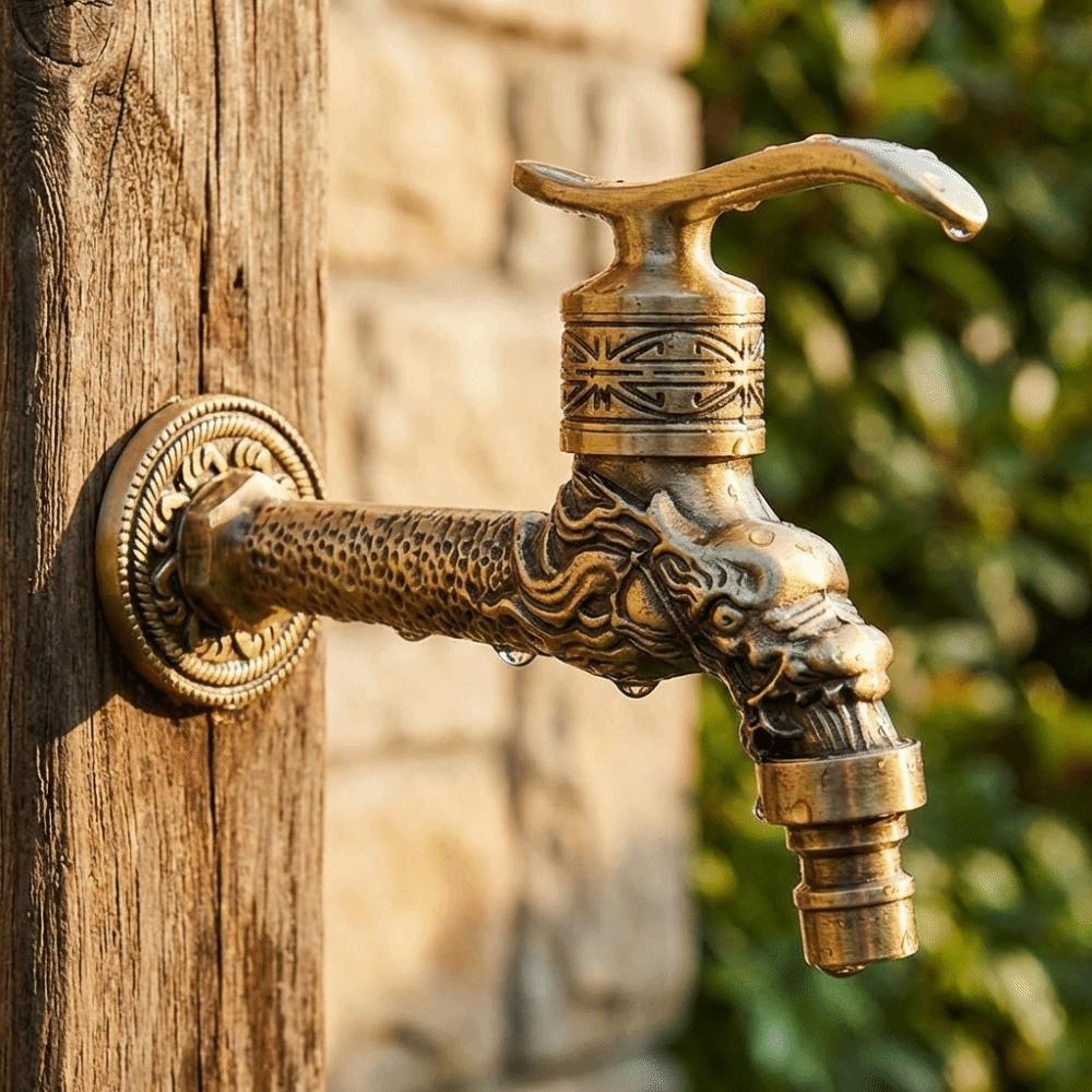 Freeze-Resistant Material Antique Faucet Dragon Head Design Dragon Spout Tap Mop Pool Application