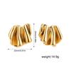 Vintage Stainless Steel Geometric Irregular Undulating Pattern Earrings 18K Gold-Plated Irregular Earrings Exquisite Fashion Jew