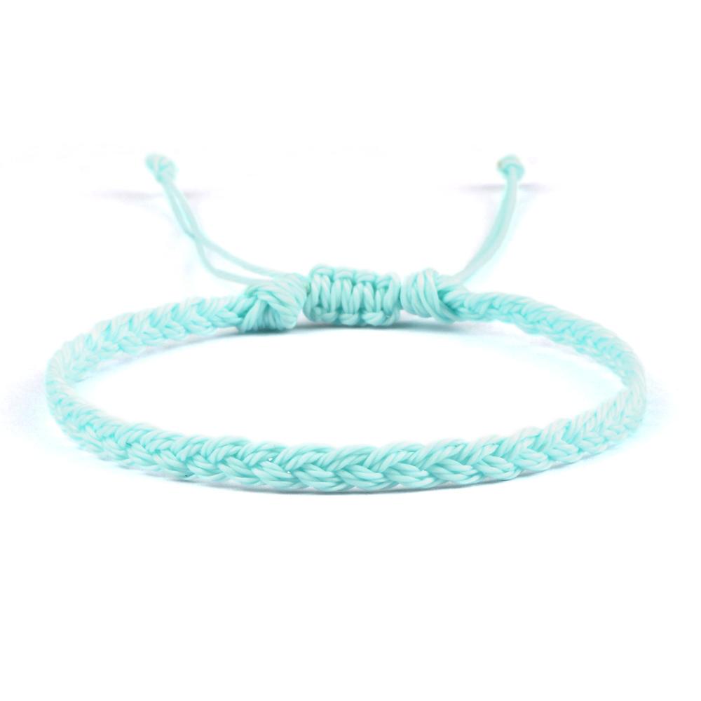 Κλασικές Χειροποίητες Πλεγμένες Βραχιόλια για Γυναίκες Άνδρες Μονόχρωμο Κερωμένο Νήμα Πλεξούδα Βραχιόλι Καρπού Βραχιόλι με Γούρι Ρυθμιζόμενο Κοσμήματα Δώρα