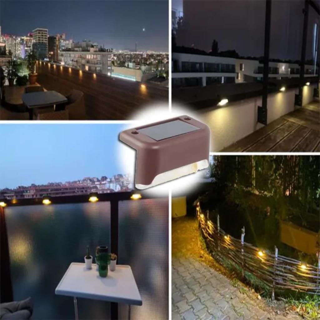 New Warm White LED Solar Step Lamp Path Stair Outdoor Garden Lights Waterproof Balcony Light Decoration  Patio Stair Fence Light