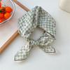 Korean literary and artistic decoration small silk scarf Korean version fashionable versatile spring and summer fresh and breathable cotton and 