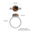 Anello con punta fatta a mano in argento sterling 925 con pietra preziosa occhio di tigre naturale da 10X10 mm per donne e ragazze