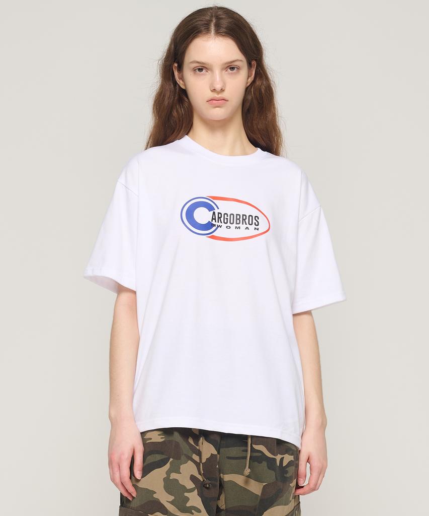 CARGOBROS FOR WOMAN C Circle Short Sleeve T-Shirt (White)