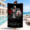 Knightly Warrior In Armor Beach Towel, Microfiber Beach Towel, Perfect For Pool, Beach, Travel, Home Decor Beach Party Fan Gifts