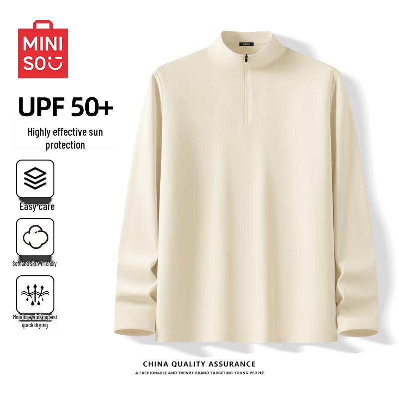 MINISO Men's Half-Zip Long Sleeve Quick-Dry Athletic Shirt