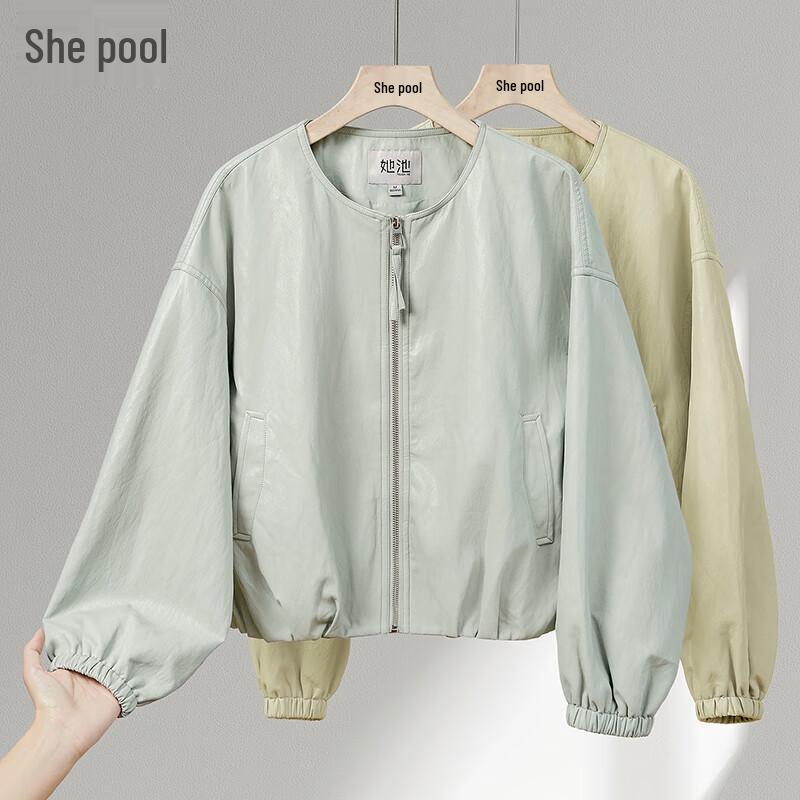 

Женская короткая куртка Tachic с круглым вырезом и приспущенным плечом L