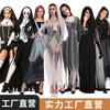 Women Halloween Ghost Bride Skeleton Vampire Cosplay Dress Party Costume M L XL