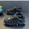 Fashion Men's Fashion Platform Sneakers Men Punk Muffin Shoes Male European Style Designer Leather Shoes Outdoor Trendy Cool Model Shoes