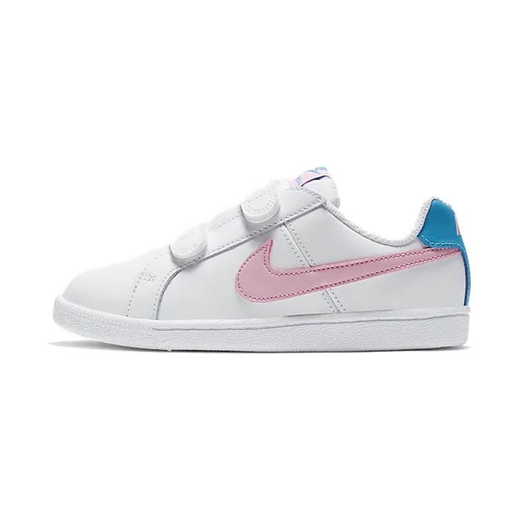 New Nike Court Royale Collection Low Top Skateboard Shoes White Blue Pink Children Aged 3 7 Years Old 833536-110