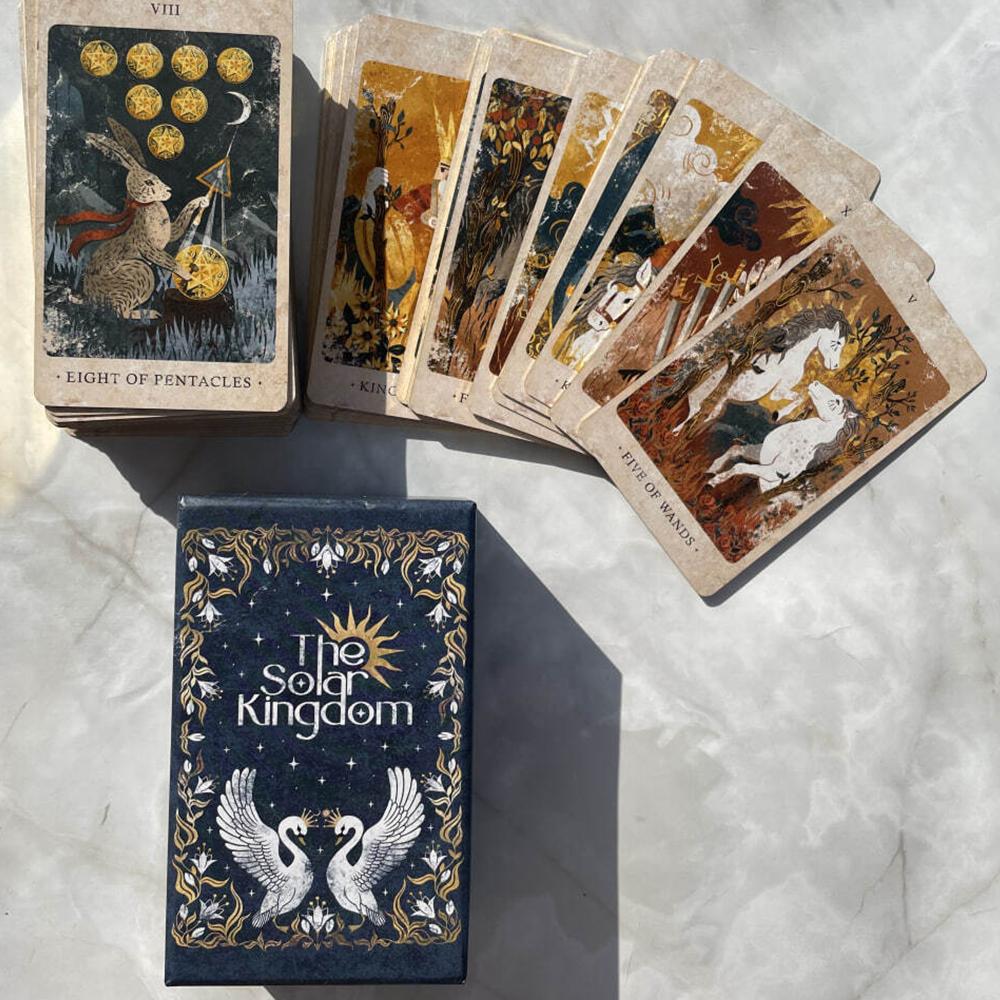 12*7cm Solar Kingdom Tarot Magical Journey Cosmic Insight Divination Cards 86 Pcs Cards In Rigid Box Unique Indie Tarot Deck