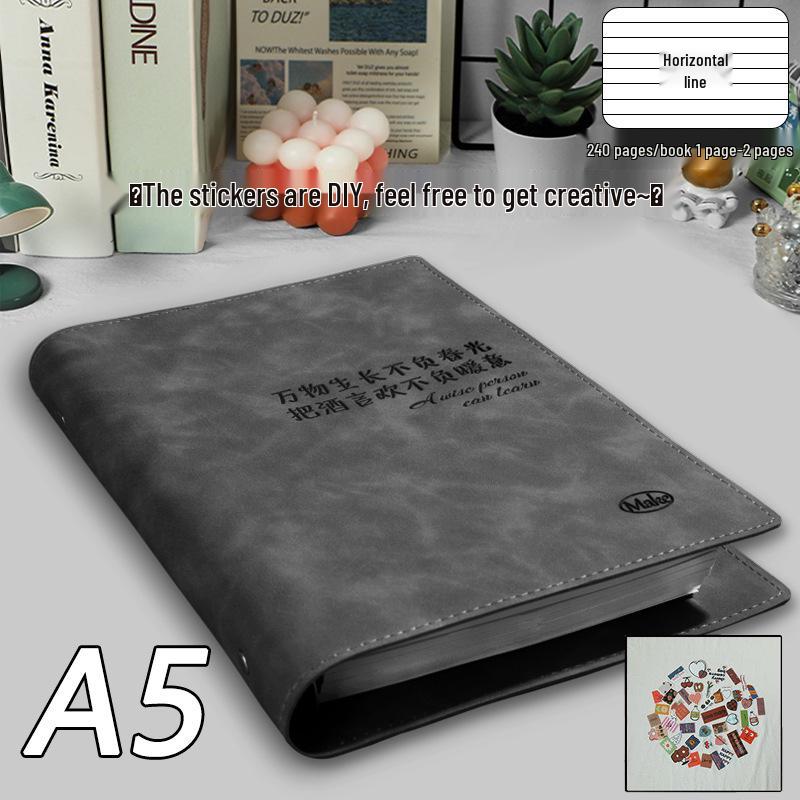 Notizbuch im Ins-Stil aus weichem Leder: B5 & A5 Leerer Tagesplaner für Schüler