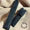 Used Ost-450 Ostrich Leather Watch Strap Black (lug Width 22mm - Buckle Width 20mm)
