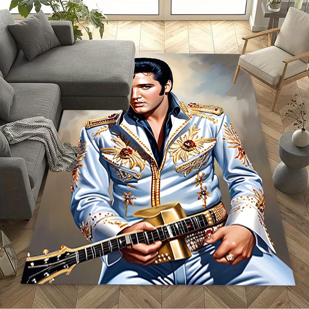 Elvis Presley: Rock 'n' Roll King Carpet Perfect for Playrooms Game Room Entryway Living Rooms Antislip Carpet Anime Office Decor Wedding Party Gift