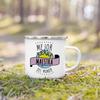 Best Teacher in The World Spanish Printed Mug Creative Coffee Cups Drinks Enamel Cup Vintage Handle Drinkware Gifts for Teacher