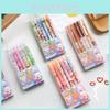 Delightful 0.5mm 6pcs Ins Press Gel Pen Set Featuring Cute Cartoon Characters For Students