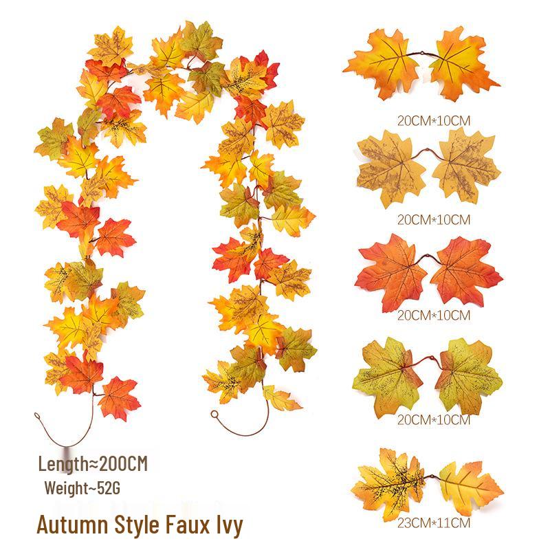 Autumn Maple Leaf Vine Harvest Festival Halloween Decoration.
