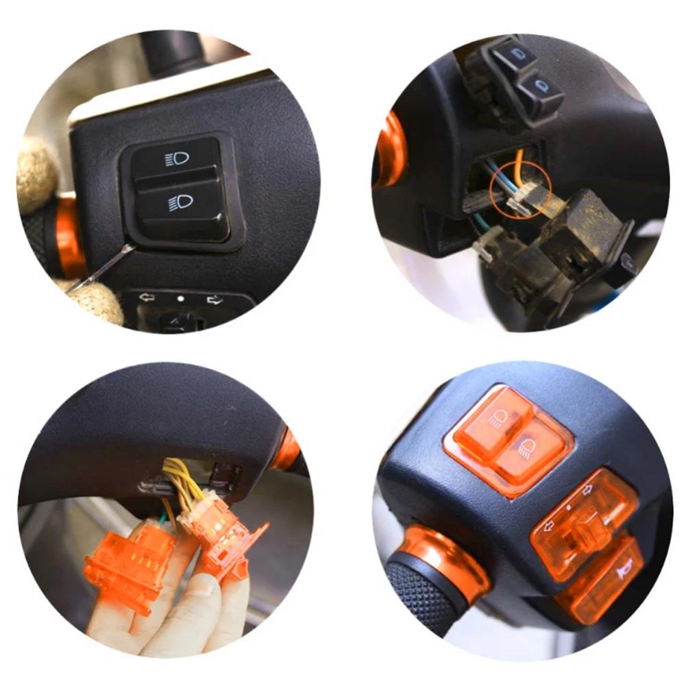 5PCS Motorcycle Start Switch Horn Light Turn Signal High Low Beam Button Switch Connecters for Scooter ATV Moped Accessories