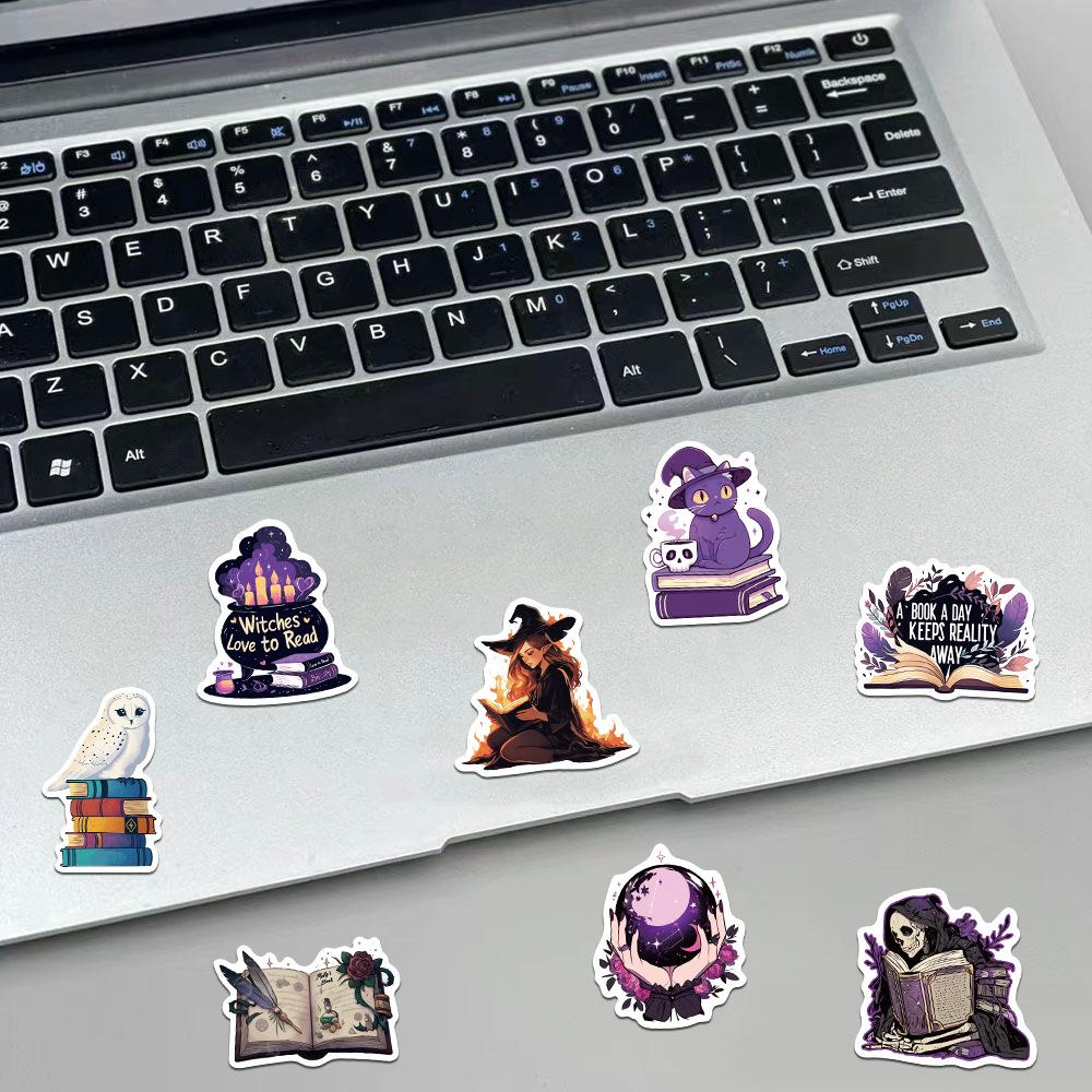 50PCS Purple Pack Bookish Stickers for Notebook Luggage Skateboard Decoration Graffiti Decals Cool Decals