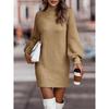 Fashionable Long Sleeve Polo/Turtle Neck Sweater Women's Dress Autumn/Winter Pure Color